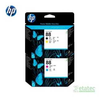 Pack cabezales HP 88 C9381A negro amarillo y C9382A magenta cian originales para impresoras HP