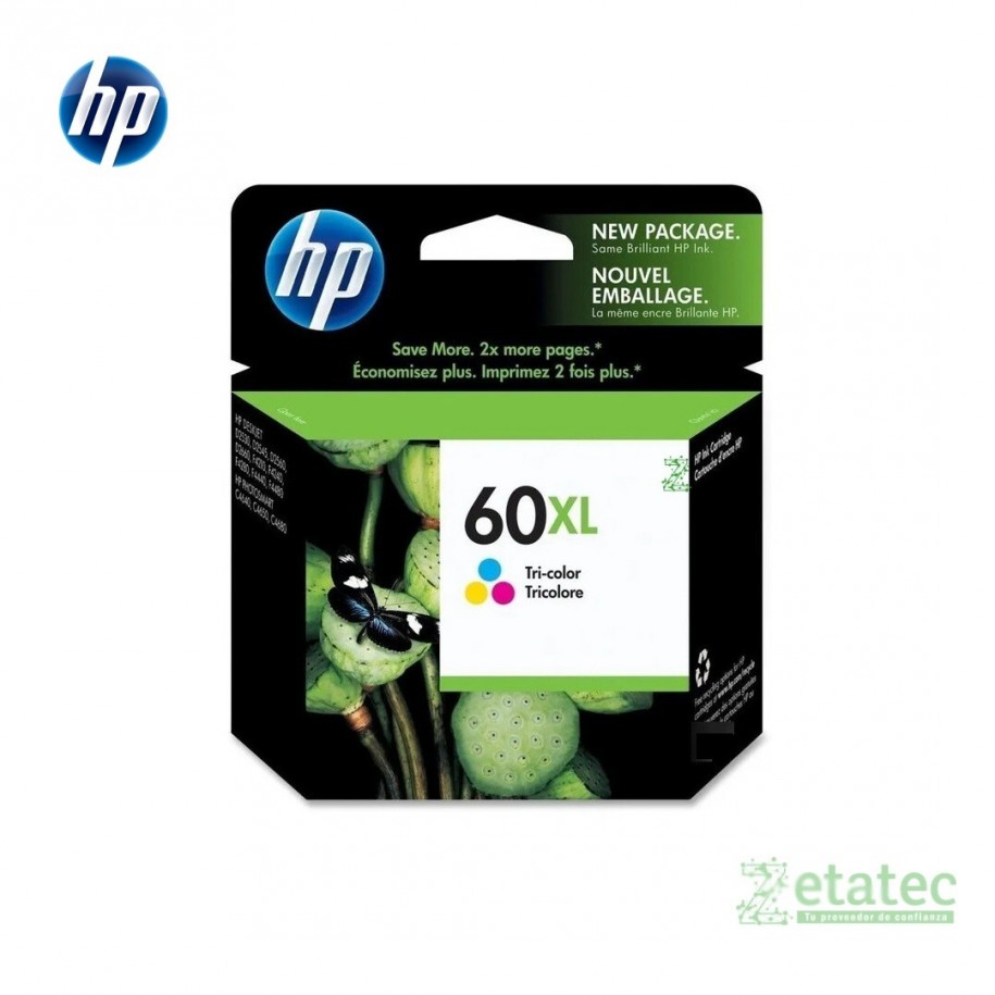 Cartucho de tinta HP 60XL tricolor CC644W original alta capacidad