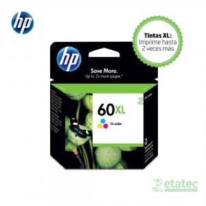 Cartucho de tinta HP 60XL tricolor CC644W original alta capacidad