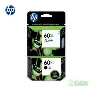 Kit cartuchos HP 60XL negro y tricolor original alta capacidad