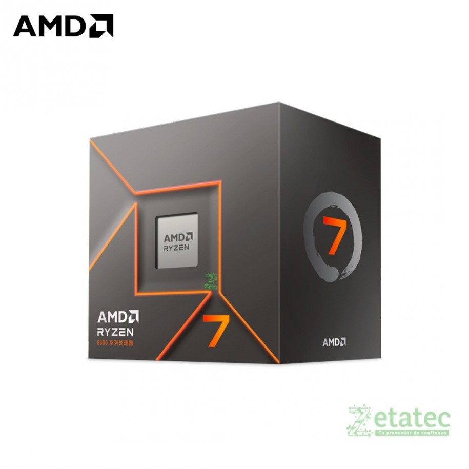 Procesador AMD Ryzen 7 8700F de 8 núcleos hasta 5.0GHz con 16MB cache ideal para gaming y productividad