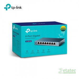 Switch TP-Link TL-SG108 8 puertos Gigabit 10/100/1000 Mbps compacto para redes domésticas y oficina