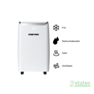 Aire Acondicionado Portátil Marven 4 en 1 12000 BTU TESVOR8001 color blanco para interiores