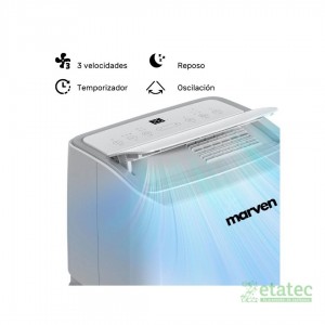 Aire Acondicionado Portátil Marven 4 en 1 12000 BTU TESVOR8001 color blanco para interiores