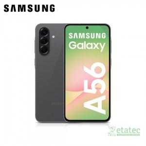Celular Samsung Galaxy A56 negro con pantalla AMOLED y conectividad 5G